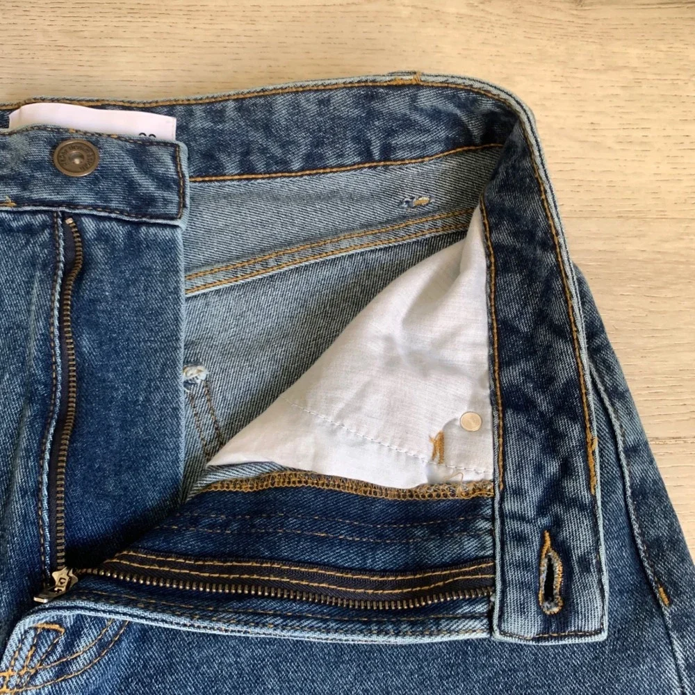 Paper Denim & Cloth Women Blue High Rise Raw Hem Denim Shorts Size‎ 30